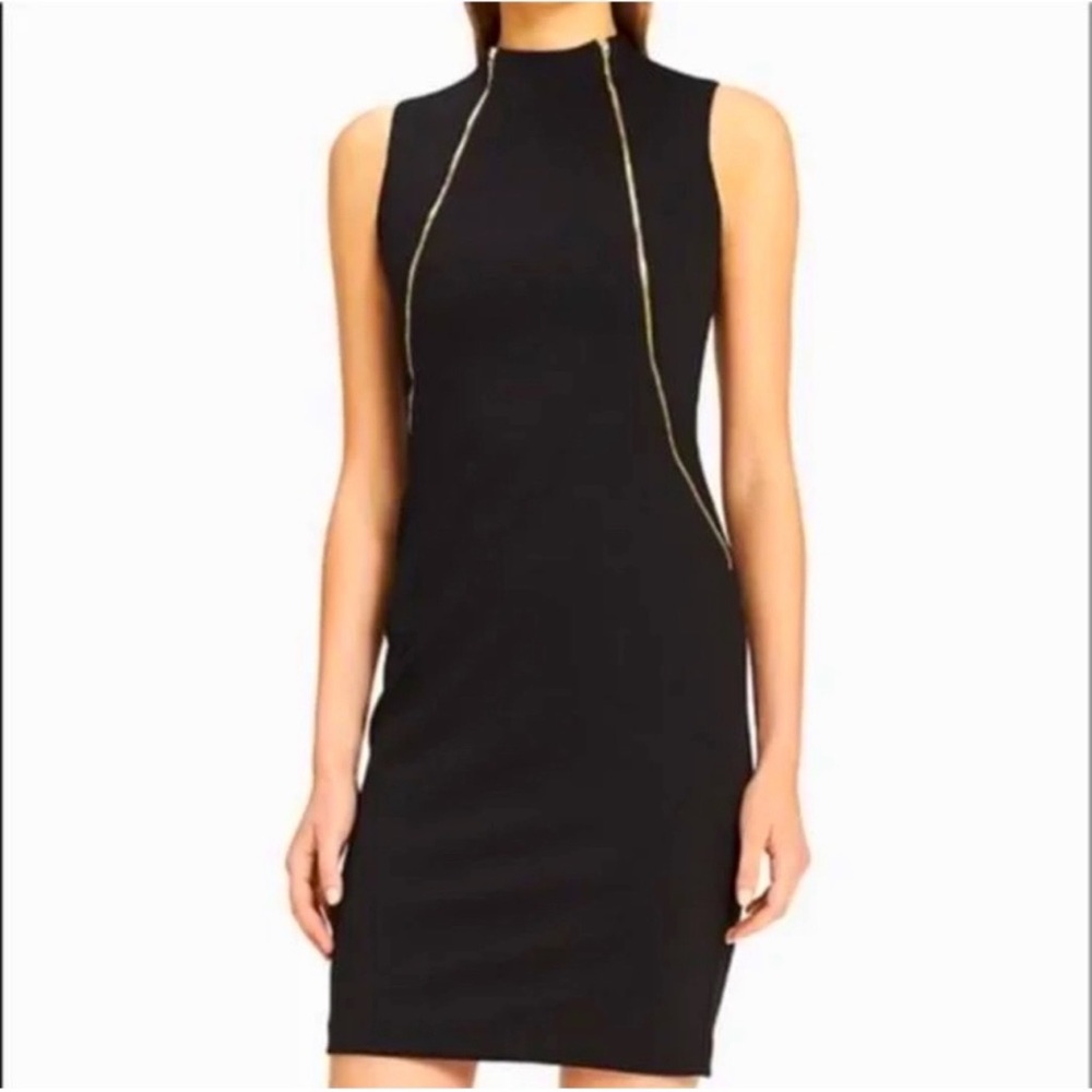 Calvin Klein Black Dress, Double Front Zippers
